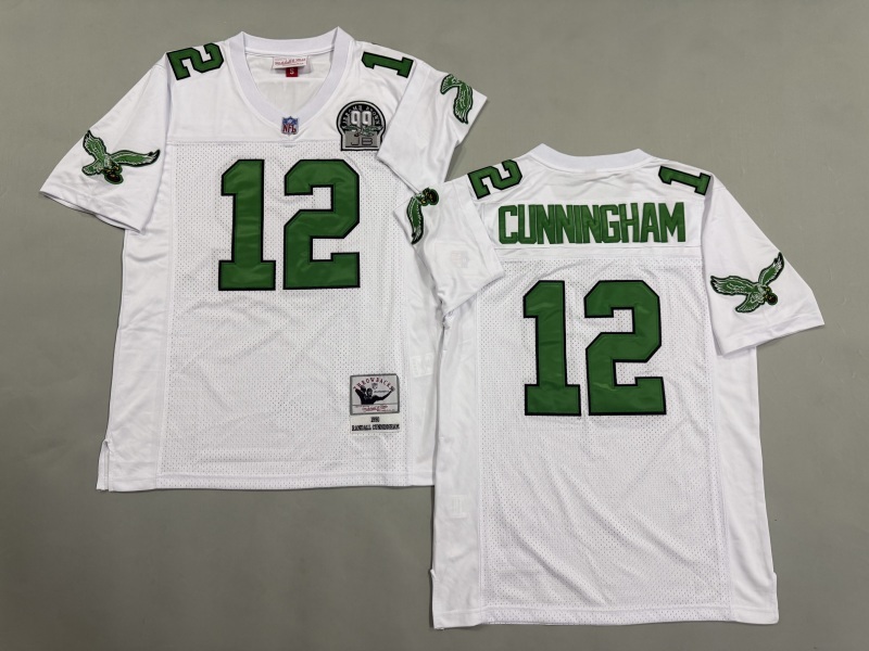 Men 2025 Philadelphia Eagles #12 Cunningham white Throwback Limited NFL Jersey style 002->philadelphia eagles->NFL Jersey